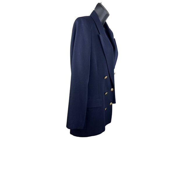 Charter club womens jacket vintage size 12 navy blue gold buttons double breaste - Picture 4 of 9